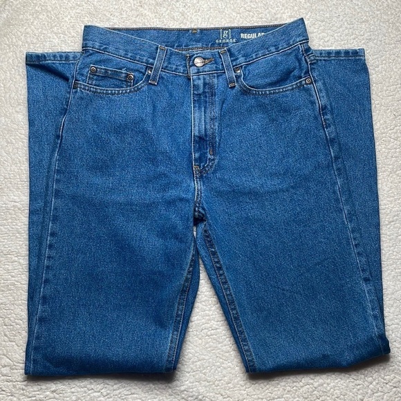 George Regular Denim Jeans Dark Wash Size 29 - Picture 1 of 8